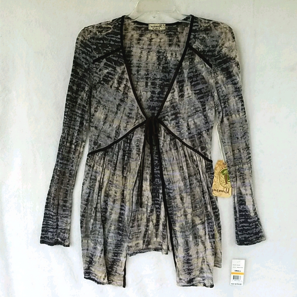 NWT One World Ladies Tied Shrug Top